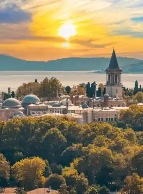 Topkapi Palace Before Marmara Sea Istanbul Turkey Looking Topkapi Palace Istanbul Sunset 2
